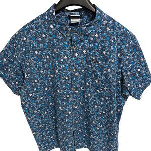 Columbia Sportswear Shirt Men’s 2XL Blue Geometric Floral Pattern Short Sleeve